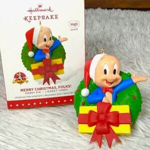 Hallmark Keepsake Porky Pig - Looney Tunes Magic Sound Singing Ornament